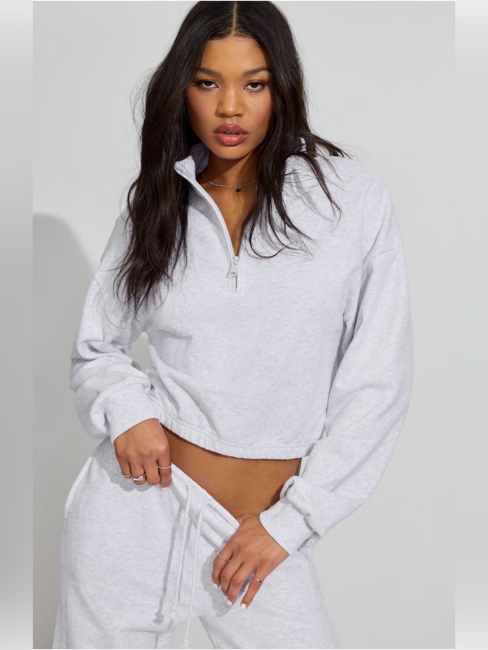 Garage Light Heather Gray Quarter Zip size Large